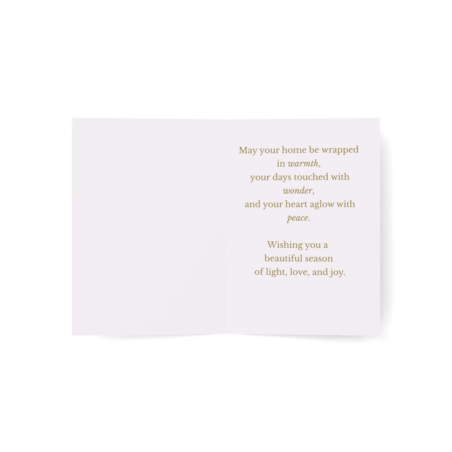 Warm Wishes, Gentle Light – Holiday Greeting Card