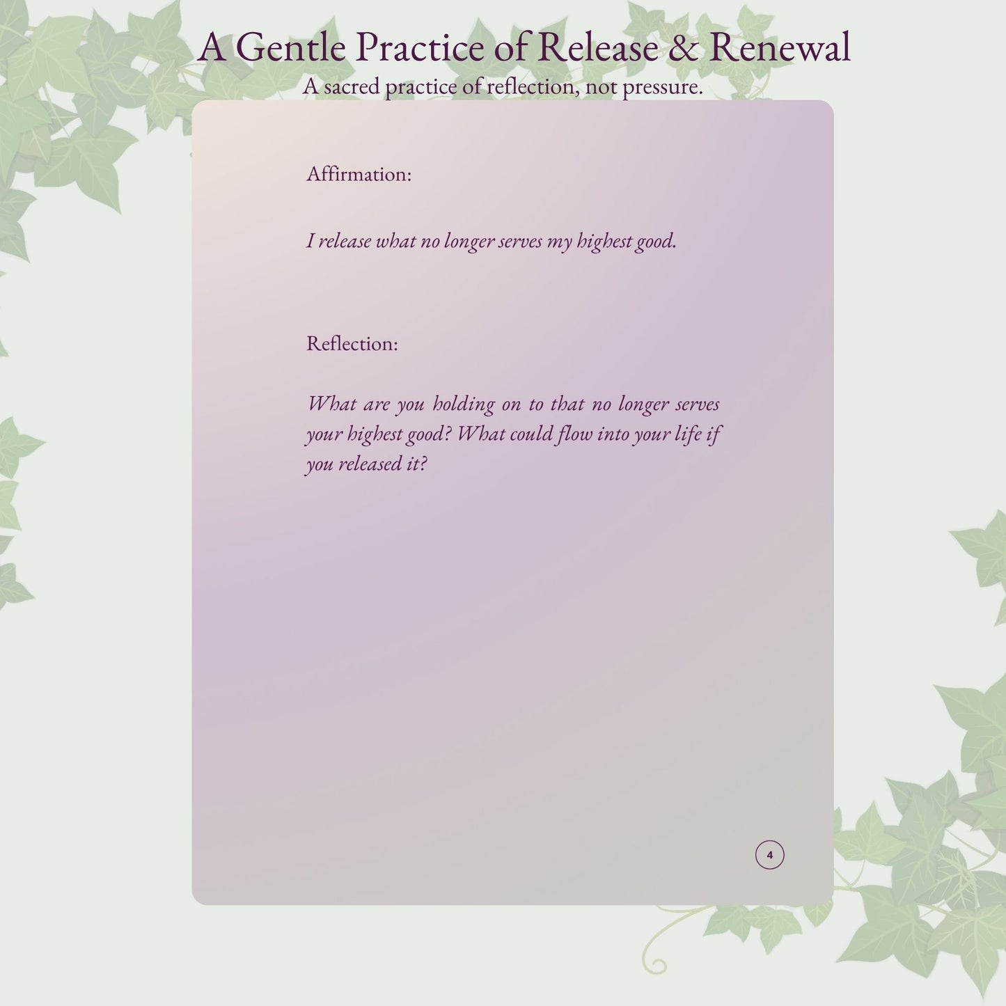 Letting Go Bundle | Affirmation Deck, Guidebook & Journal