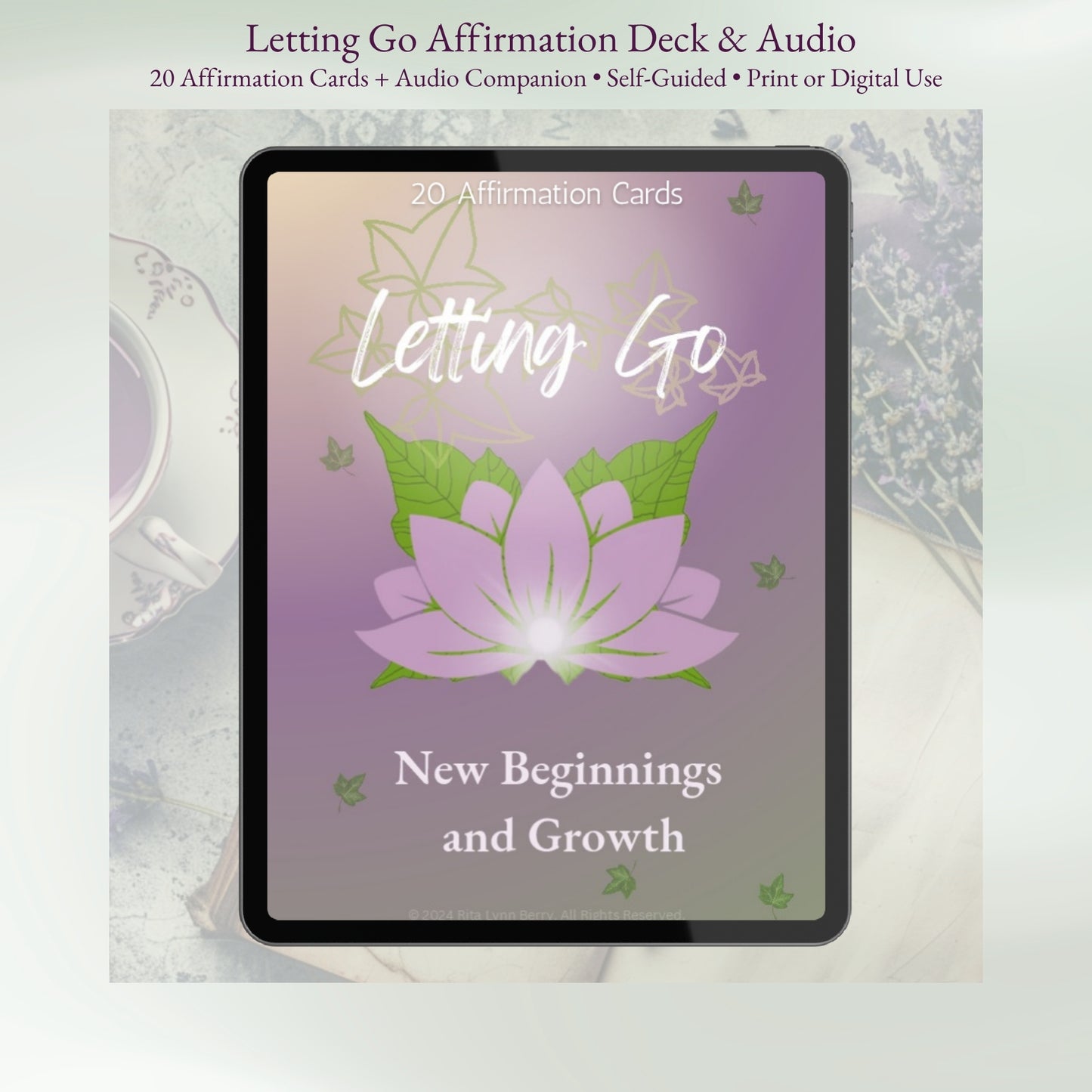 Letting Go Affirmation Deck + Guided Audio | 20 Digital Affirmation Cards