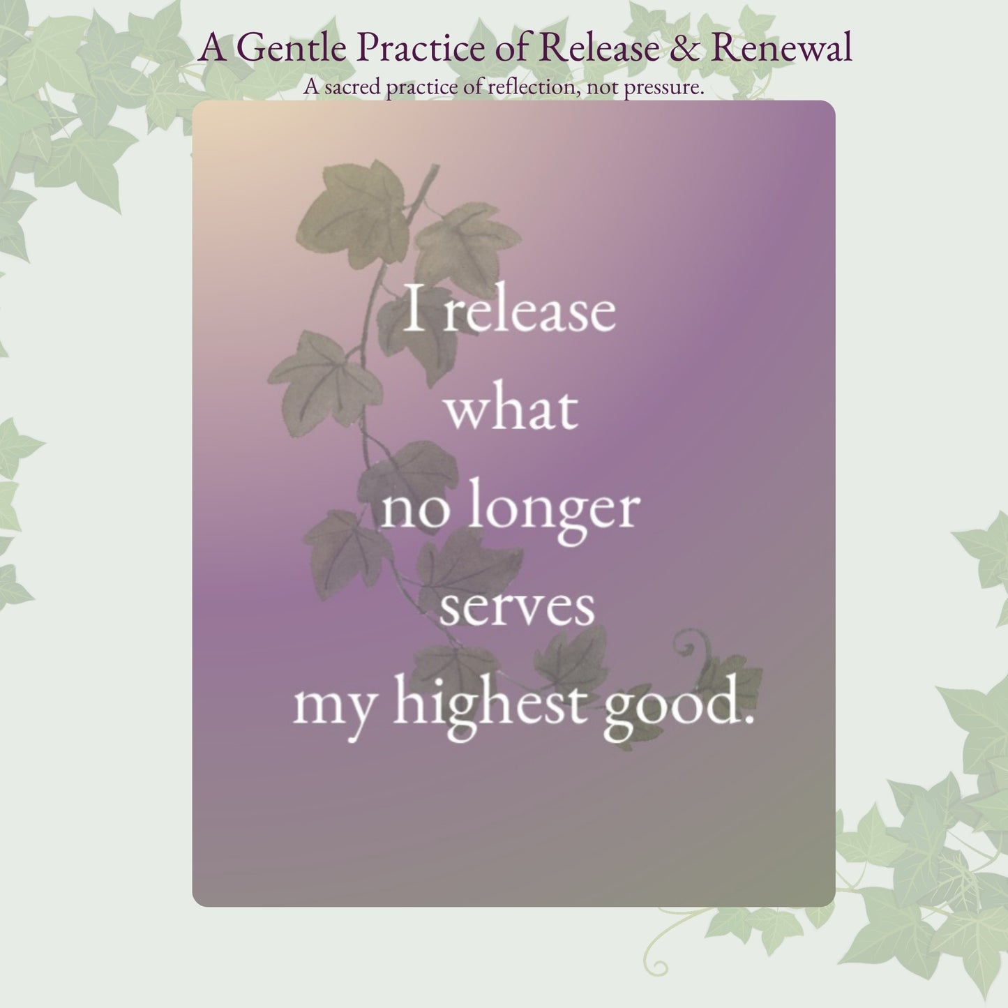 Letting Go Affirmation Deck + Guided Audio | 20 Digital Affirmation Cards