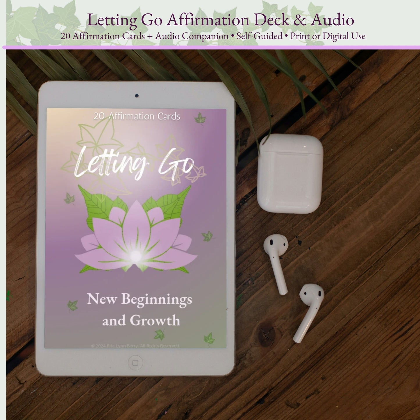 Letting Go Affirmation Deck + Guided Audio | 20 Digital Affirmation Cards