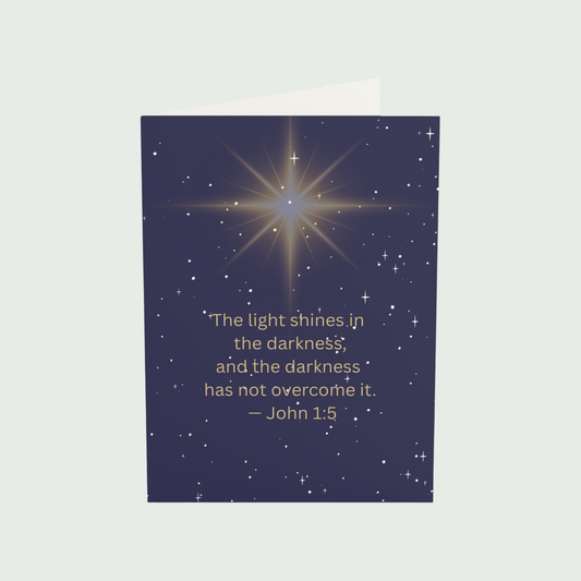 The Light Shines in the Darkness John 1:5 – Christmas Card (Box of 10)