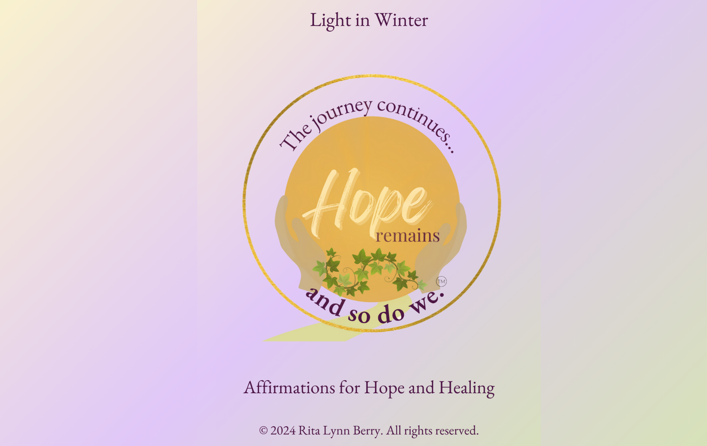 Light in Winter: Affirmations for Hope and Healing - Digital Download