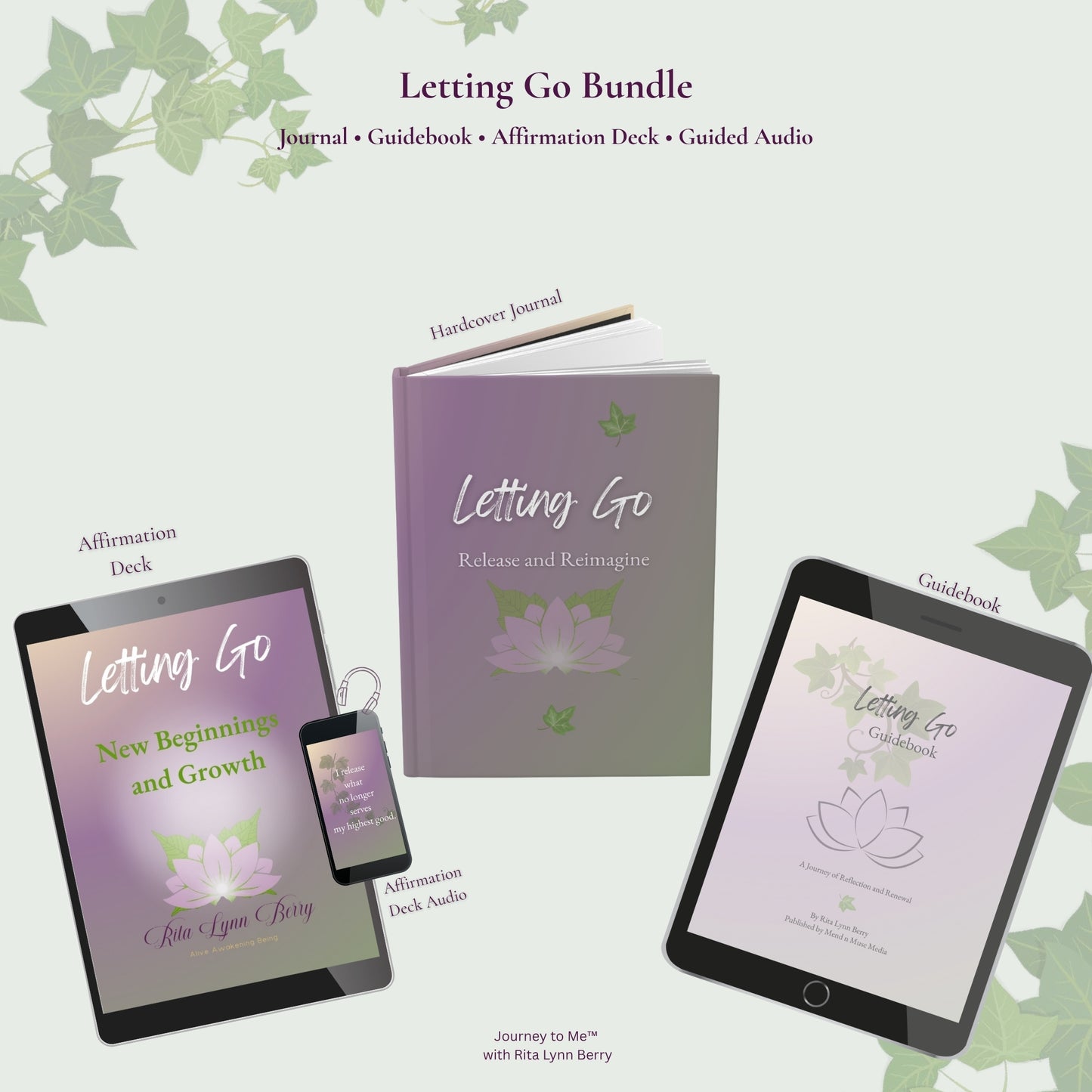Letting Go Bundle | Affirmation Deck, Guidebook & Journal